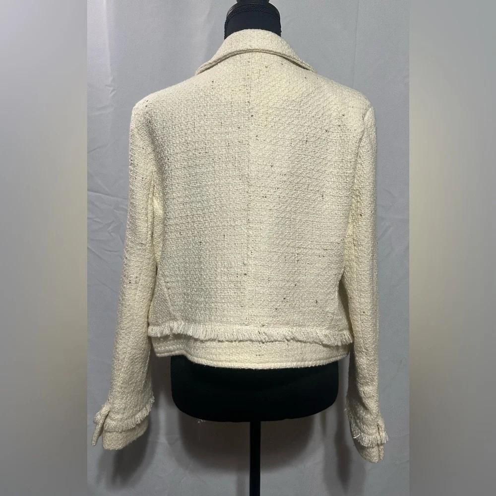 LULUS Prim and Proper Cream Tweed Jacket Size L